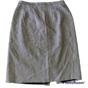 Talbots Houndstooth Pencil Skirt Silk Blend sz12